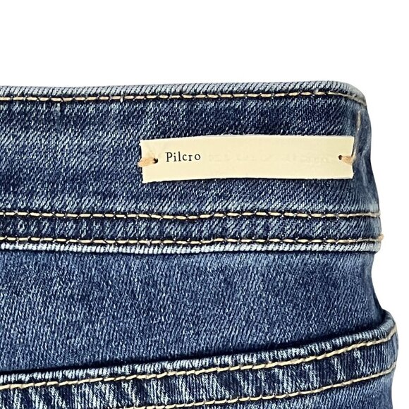 Pilcro & The Letterpress Womens 27 US 4 Flare Crop Jeans Side Zip Patch Pockets - Picture 13 of 16